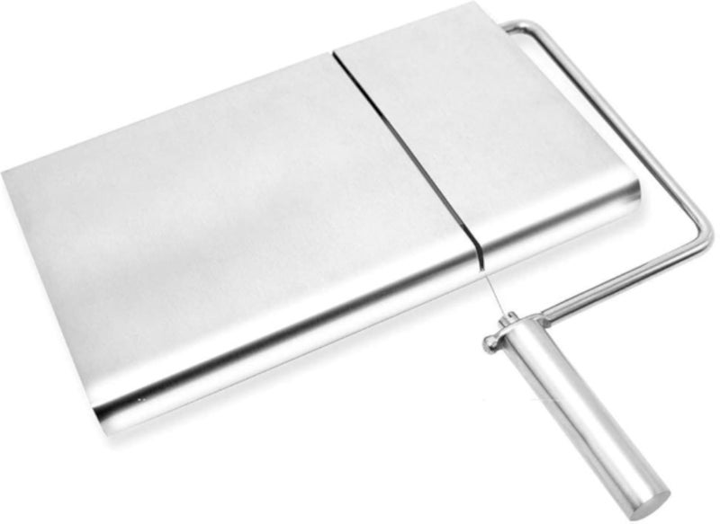 Stainless Steel Cheese Slicer Cutting Board Butter Cutter Kitchen Cheese Butter Food Slicer With 5 Spare Wires,Suitable for cutting cheese,butter,fruits,and vegetables.